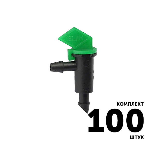 Капельница разборная GREEN RAIN TAD16 (16,0 л/час) зеленая некомпенсированная. Комплект  100 штук, Единиц в одном товаре штук: 100