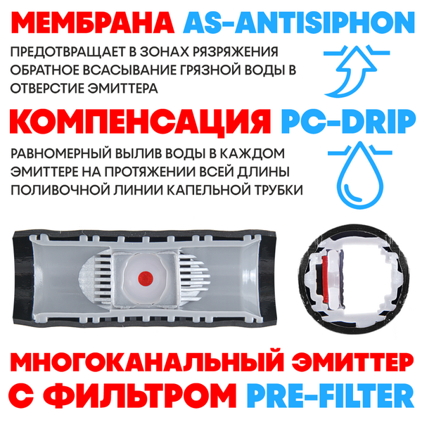 Трубка капельная AGRODRIP PLUS-PC 16 мм / 44 mil / шаг 33 см / 2,0 л.час, компенсированная коричневая. Бухта  100 метров, Единиц в одном товаре метров: 100, изображение 4