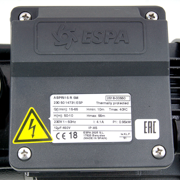 Насос ESPA Aspri 15 R 5M PRESSDRIVE ( 3,9 м3 / 5,5 Атм / 0.95 кВт ), изображение 9