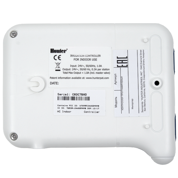 Контроллер HUNTER HC-601i (6 зон) Wi Fi внутренний, изображение 9