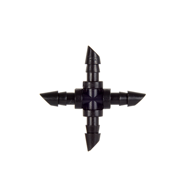 Штуцер крестовина GREEN RAIN CC0314 (4-шип 4,0 мм) для микротрубки